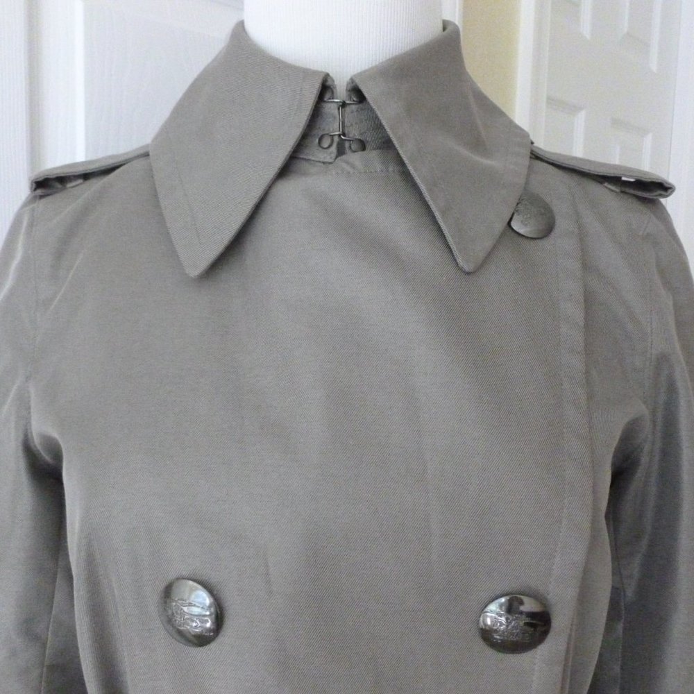 Burberry Gray Double-Breasted Trench Coat - Picture 2 of 9